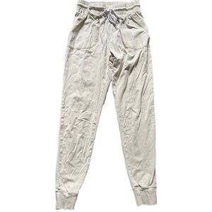 SHOWPO BEIGE MID RISE JOGGERS WITH ELASTIC DRAWSTRING WAISTBAND AND POCKETS